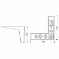 Hafele HIRA Ayak köşeli ceviz 142x142x100 mm