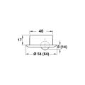 Hafele RENE01 Gömme tekerlek ymşk,syh Ø54x8mm