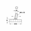 Hafele Baza ayar vidası,hareketli,syh M8x22mm