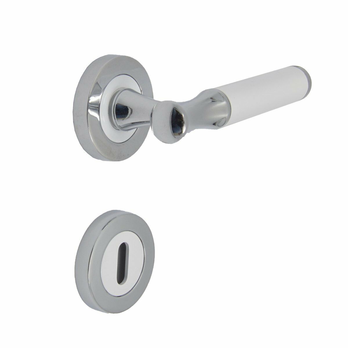 Özen BAMBU Oda Tipi Krom - Beyaz Zamak | Kapı Kolu