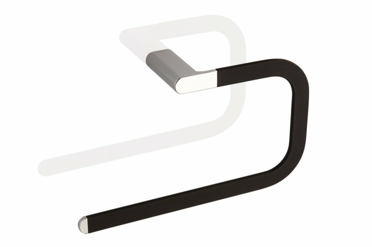 İnda Mito Duvara Monte Açık Dikdörtgen Havluluk Krom Siyah | Havluluk