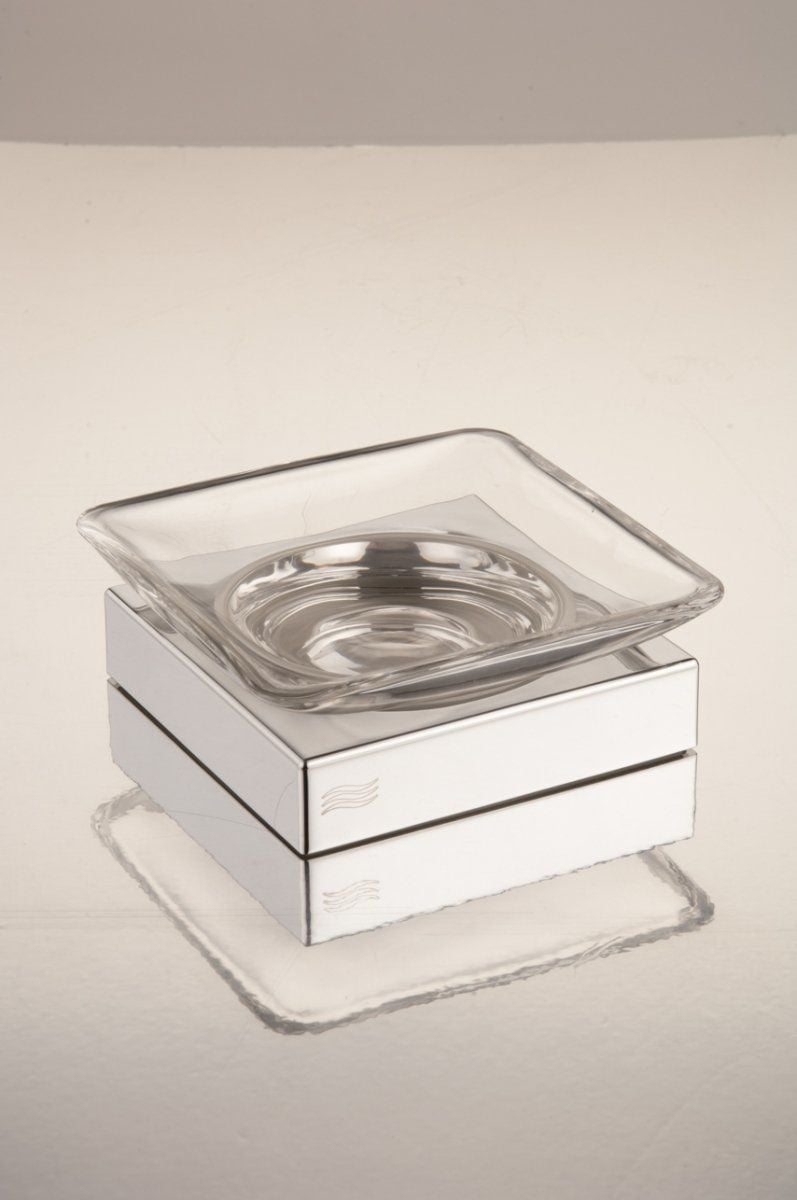 İnda Mito Sabunluk Şeffaf Krom Cam | Sabunluk