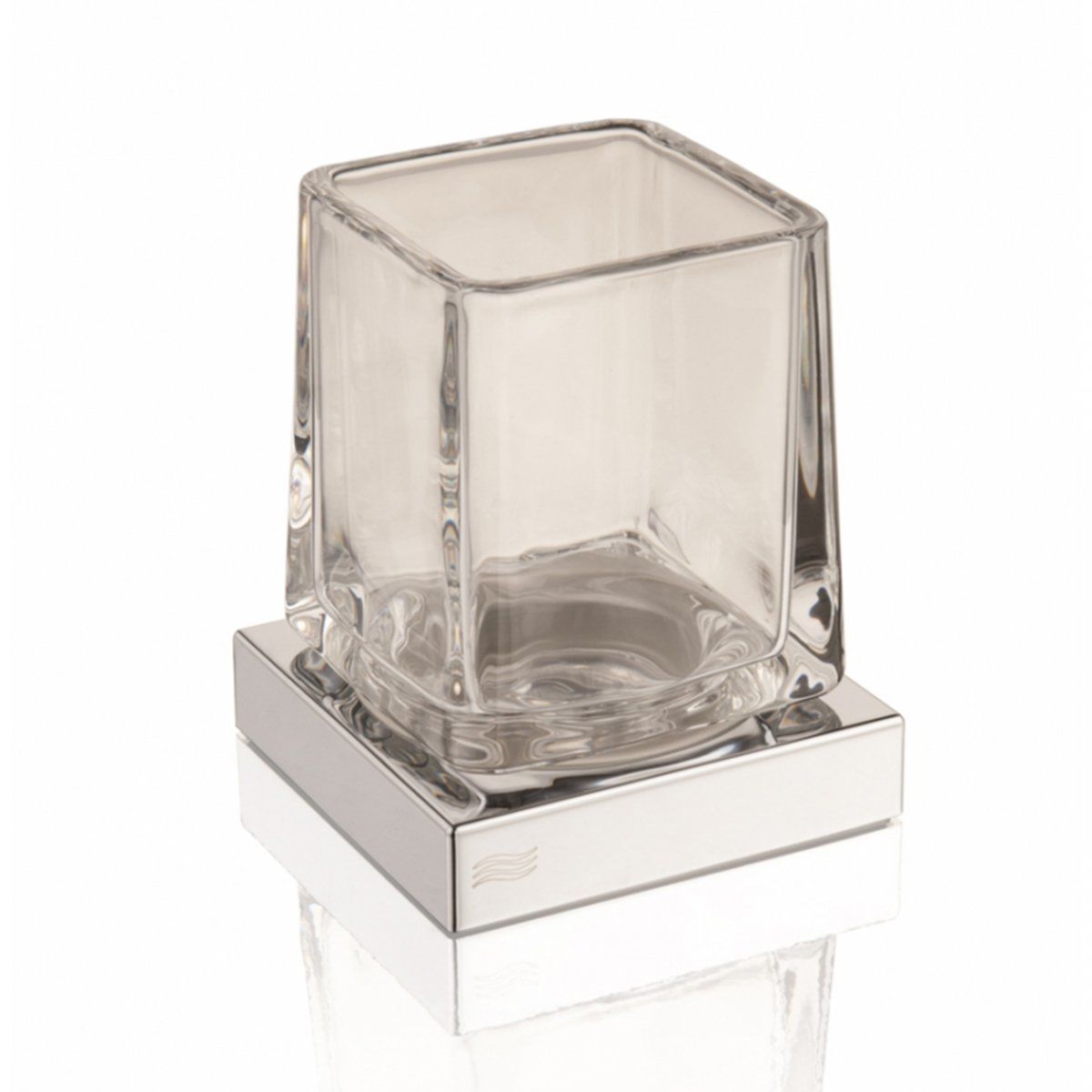 İnda Mito Diş Fırçalık Şeffaf Krom Cam | Diş Fırçalık