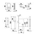 Hafele OTTO Kayar k.kilidi WC mat krom 50/16mm