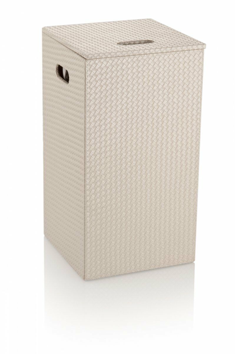 Gedy Marrakech Çamaşır Sepeti Beyaz Deri | Çamaşır Sepeti