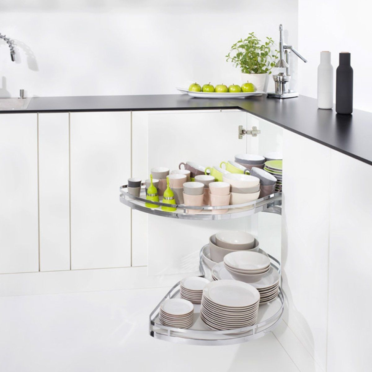 Hafele Köşe Kiler, LeMans II Kiler set krom sol 60/60-75cm