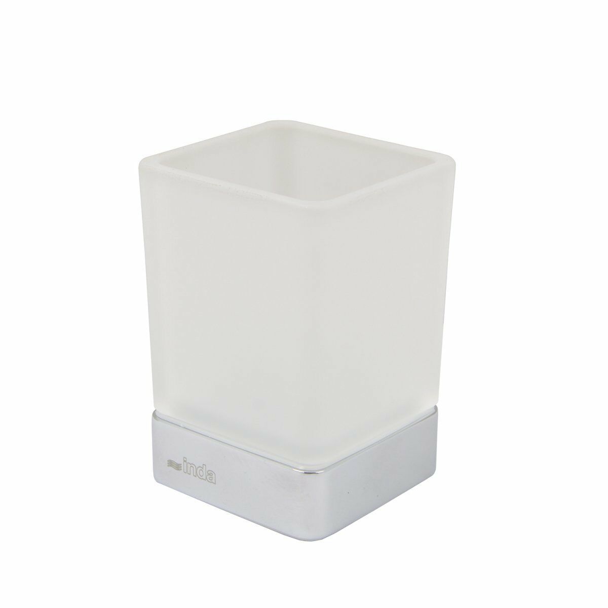 İnda Lea Diş Fırçalık Krom | Tezgah Üstü Cam Diş Fırçalık