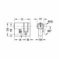 Hafele PC 02 Yarım barel nikel 65x10mm
