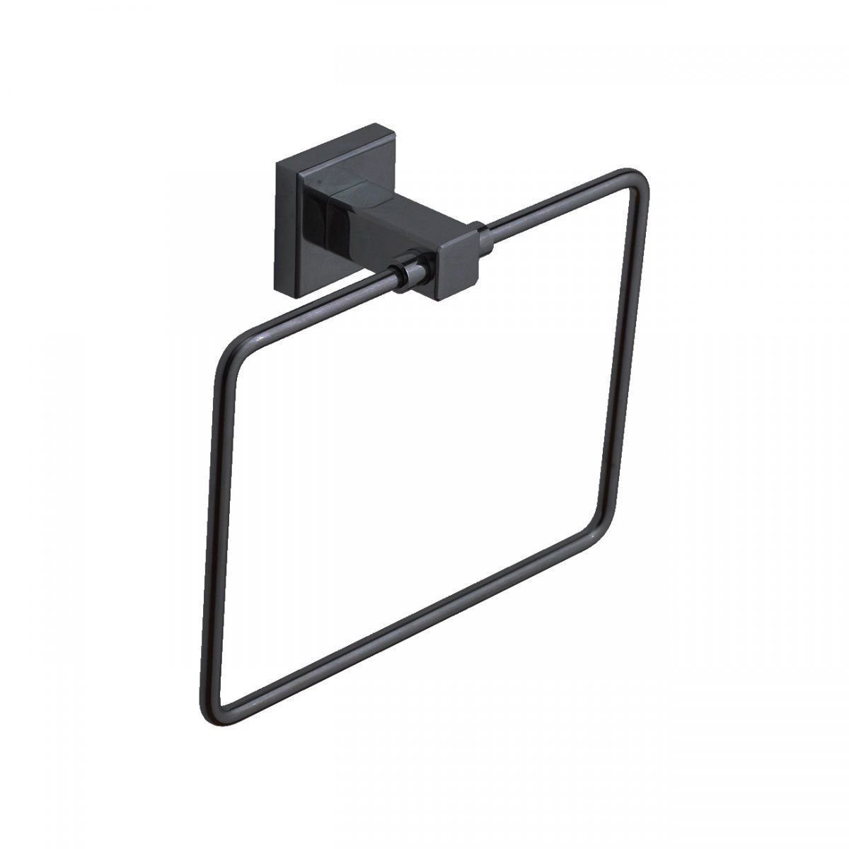 Lider Belezia Duvara Monte Kare Havluluk Krom Siyah | Modern Havlu Askısı