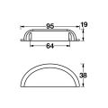 Hafele LAMONT Kulp antik gümüş 64mm