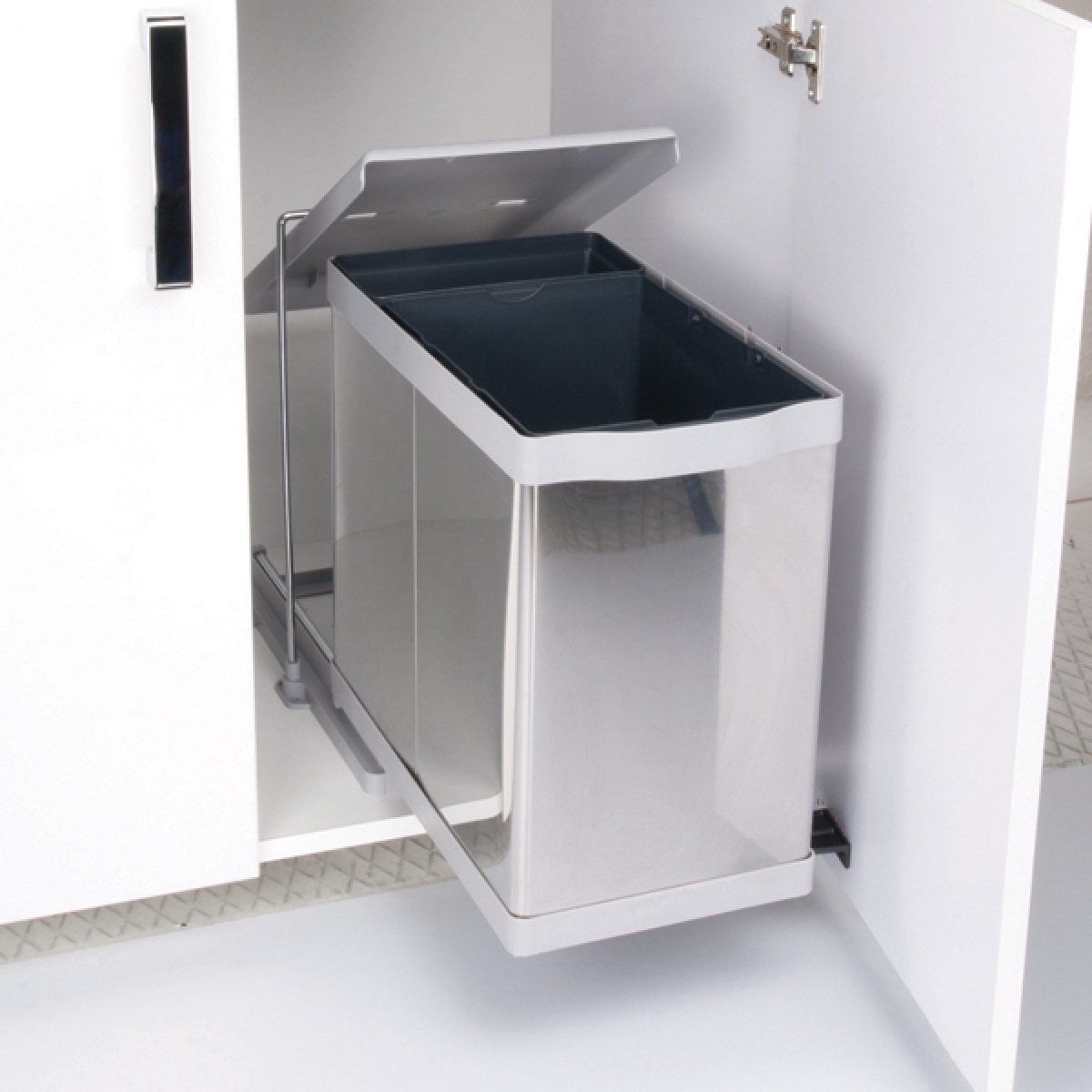 Hafele Raylı CLEVER Çöp kutusu paslanmaz çelik 35cm