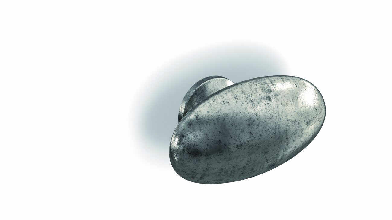 Hafele IVA JR Düğme kulp antik gümüş 60mm