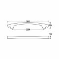 Hafele ARCO Kulp mat siyah 224mm