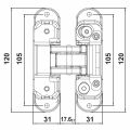 Hafele CDH 60 Gizli menteşe parlak pirinç 60kg