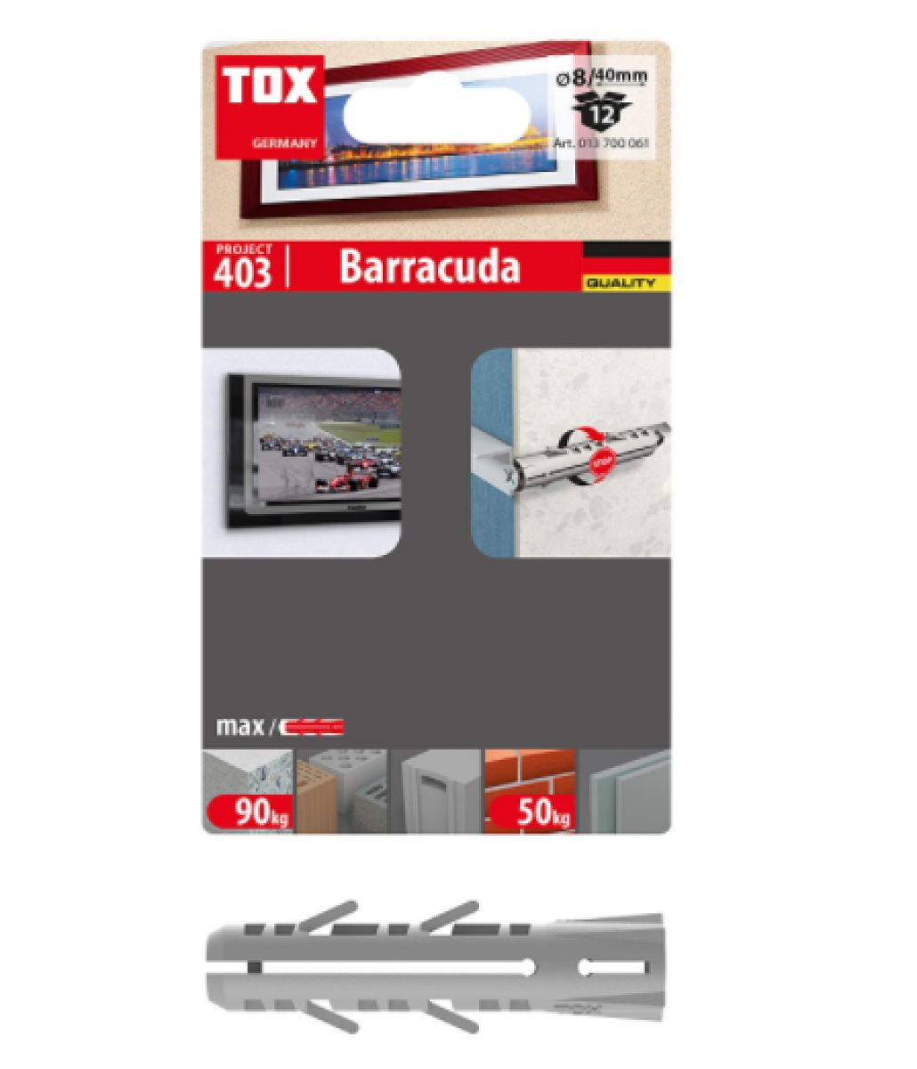 TOX Barracuda 8 × 40 mm 12’li | Genleşmeli Dübel