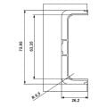 Hafele STRIATA-U Profil kulp mat krom 4000mm