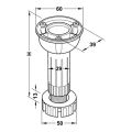Hafele PFT02 Baza ayağı, beyaz 120mm