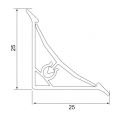 Hafele CSP04 Süpürgelik,,400cm,iç bükey, gri