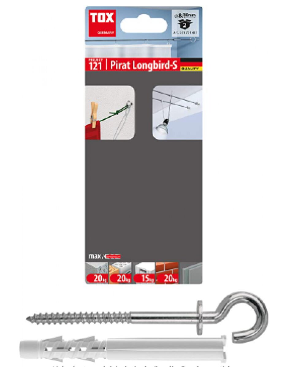 TOX 8 × 80 mm S Kancalı Dübel Seti | Dübel & Kanca Seti