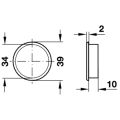 Hafele Menfez yuvarlak beyaz 39mm