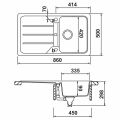 Hafele ELISA Kronos granit eviye, 860x500mm