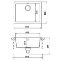 Hafele LAZIO Kronos granit eviye, 550x430mm
