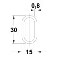 Hafele Askı borusu oval krom 0,8/15/1500mm