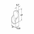 Hafele Flanş oval plastik, beyaz pimli
