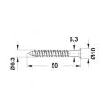 Hafele CONFIRMAT PZ2 galvaniz sivri uç 6,3x50mm (100 adet)