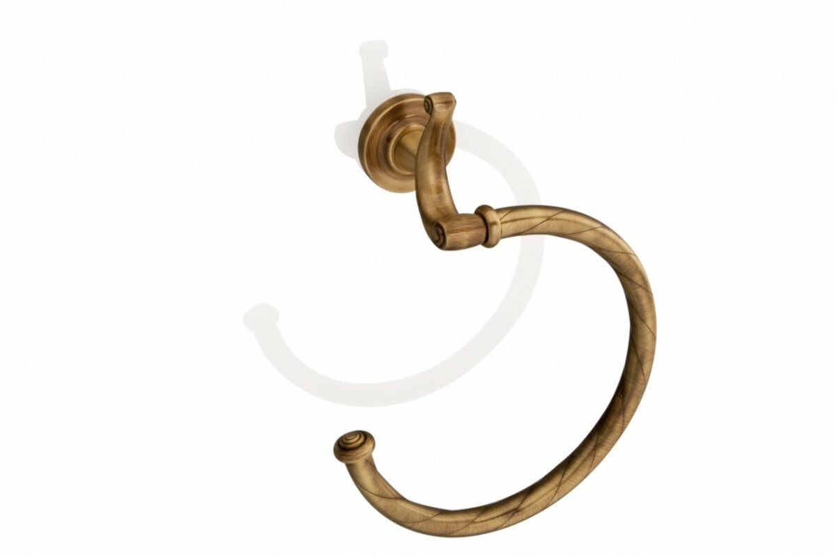 Bagno & Association Duvara Monte Oval Havluluk Antik Bronz Pirinç | Havluluk