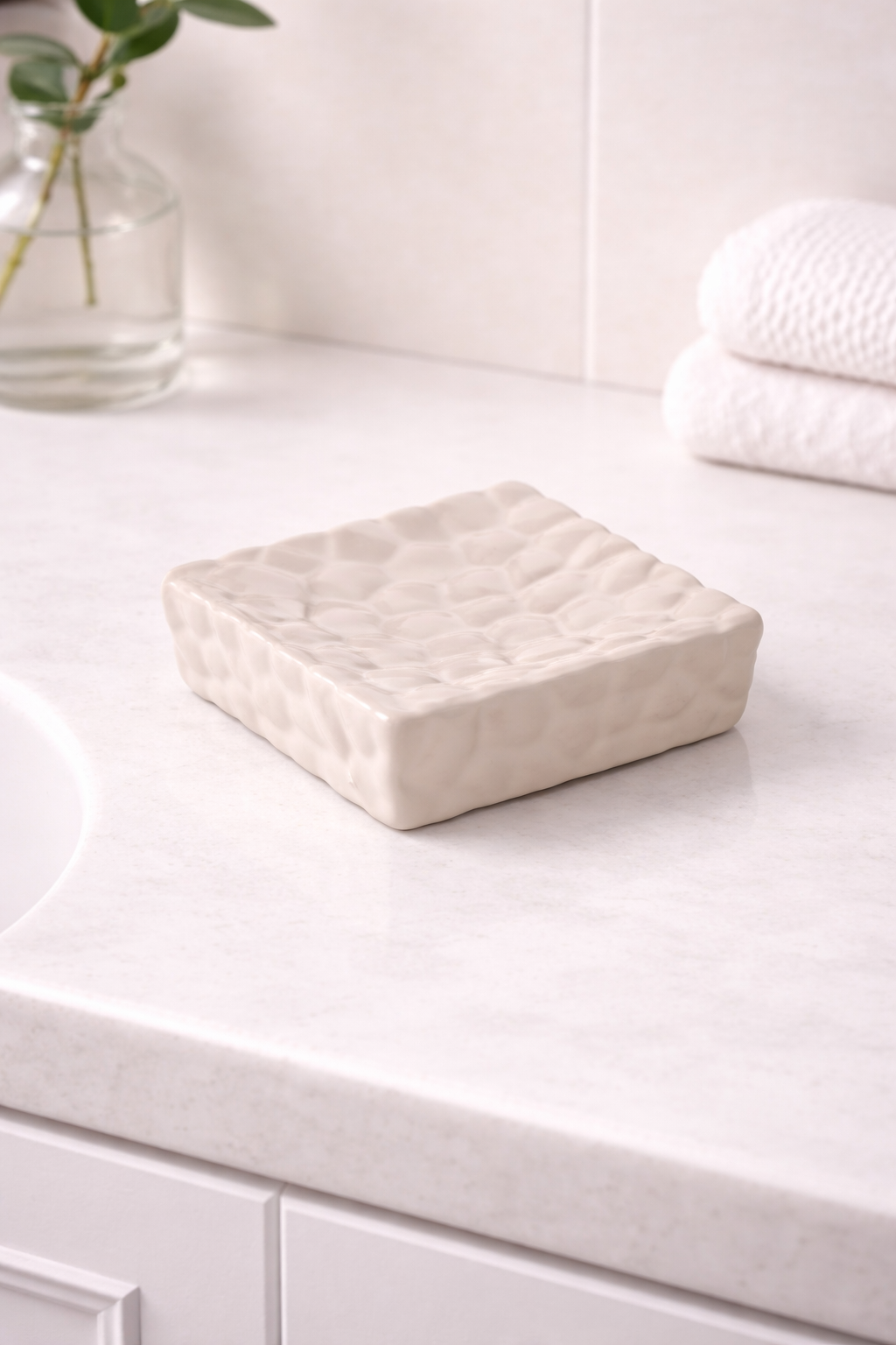 Gedy Martina Beyaz Seramik Sabunluk | Banyo Aksesuarı