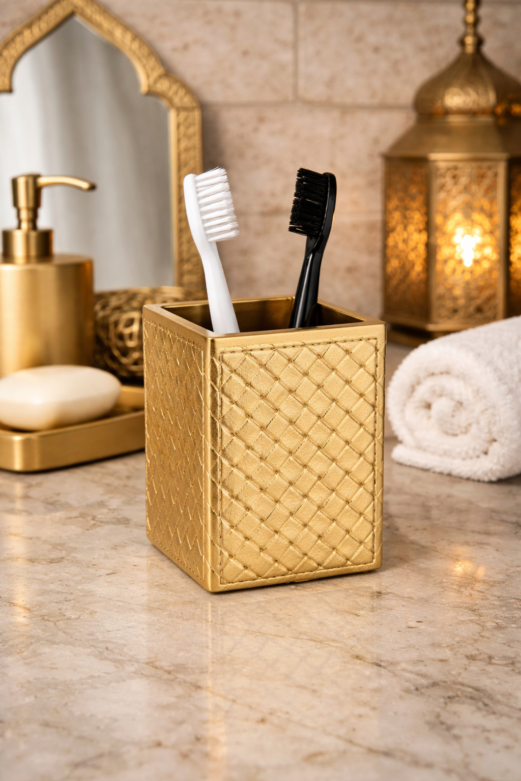 GEDY Marrakech Altın Diş Fırçalık | Banyo Aksesuarı