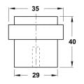 Hafele Stoper zemine, vidalı p.çel.mat 29x40mm