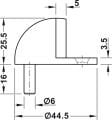 Hafele DSF 09 Stoper zem.vidalı 44x25mm p.ç.mat