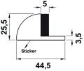 Hafele DSF 10 Stoper zem.yapış.44x25mm p.ç.mat