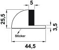 Hafele DSF 10 Stoper zem.yapış.44x25mm m.siyah