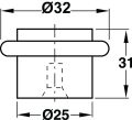 Hafele DSF 03 Stoper zem.vidalı 25x31mm p.ç.par