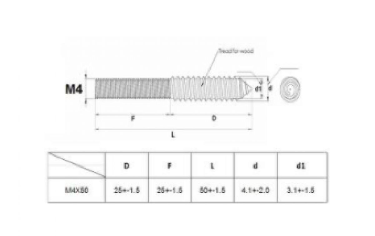 Siso M4 × 50 mm Silindirik Askı Cıvatası Çelik YZP | Askı Cıvatası