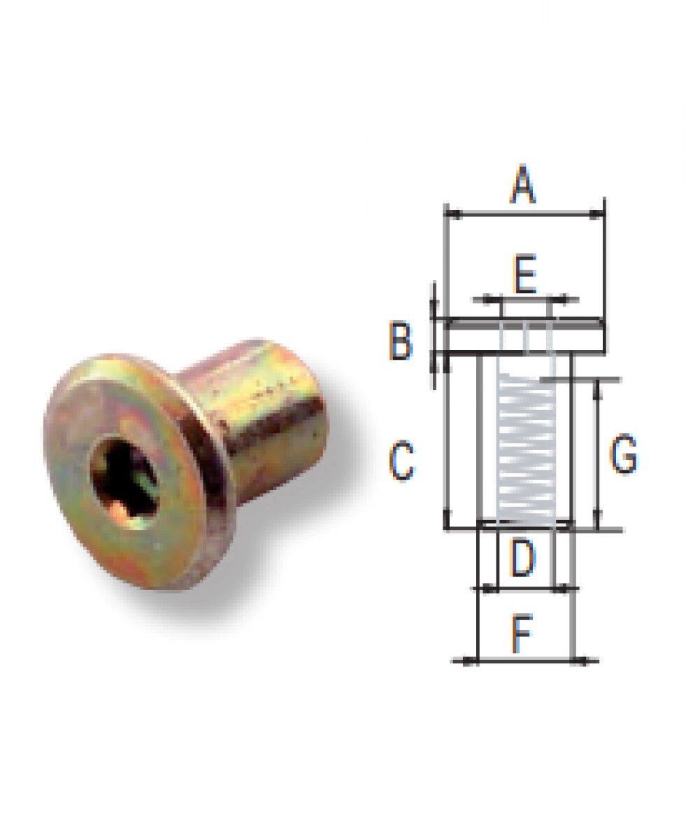 Siso M6 × 12 mm Kapalı Combifix Kafası | Combifix Kafası