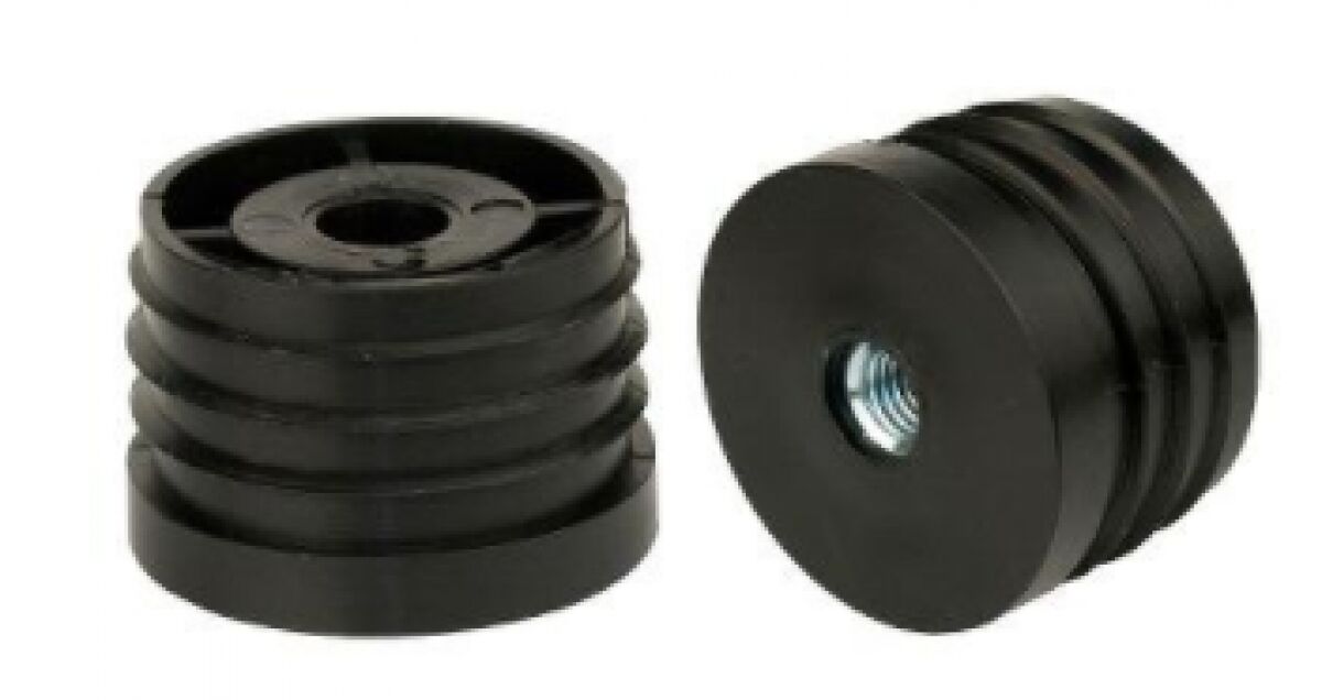 Siso Kaydırmalı F / Yuvarlak Tüp Ø50 × 25 mm Siyah | Mobilya Ayağı