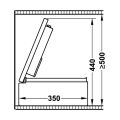 Hafele UNI Kasa siyah 400x350x145mm