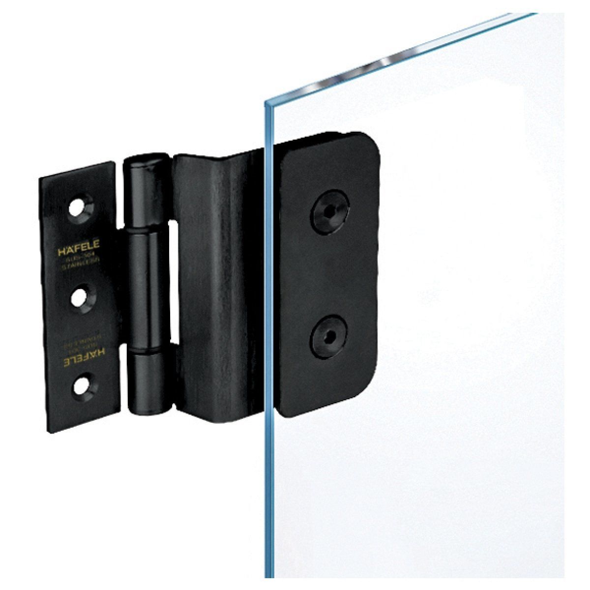 Hafele GLASS WORK Cam Kapı Menteşesi Mat Siyah | Yoğun Kullanım İçin