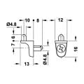 Hafele Raf pimi zam.ni.kpl.kilitli 4,8mm 75kg