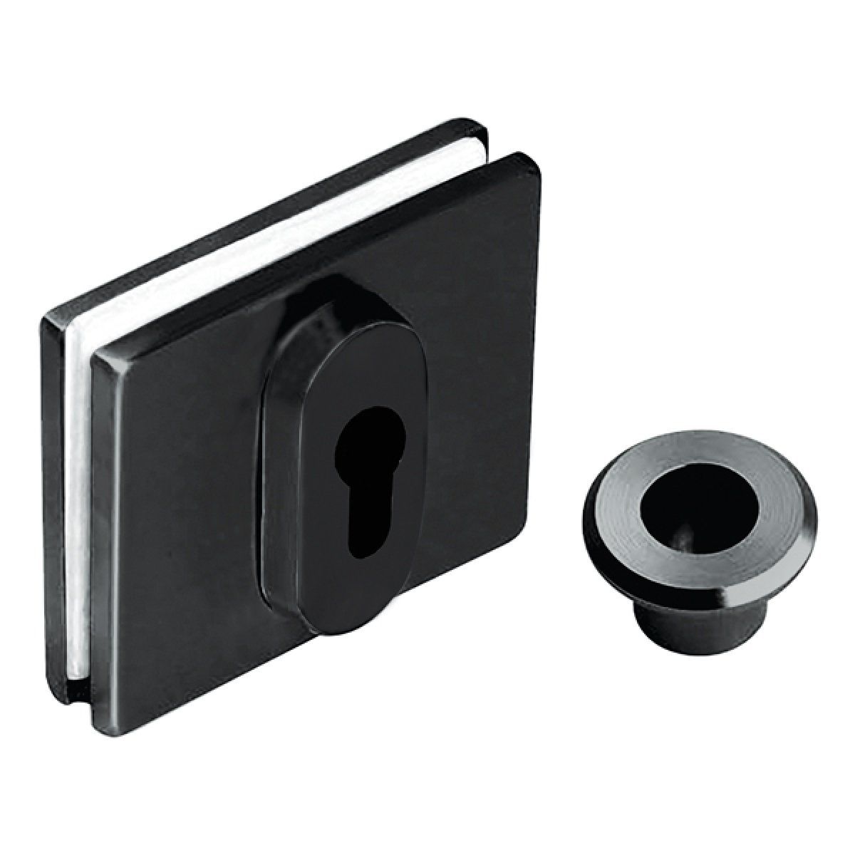 Hafele I1 Cam Kapı Kilidi Barelli Tip Mat Siyah | Cam Kapı Kilidi