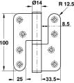 Hafele Kapı Menteşesi,BH03 Yaprak ment.çık.a.bro. ç. 100mm sag