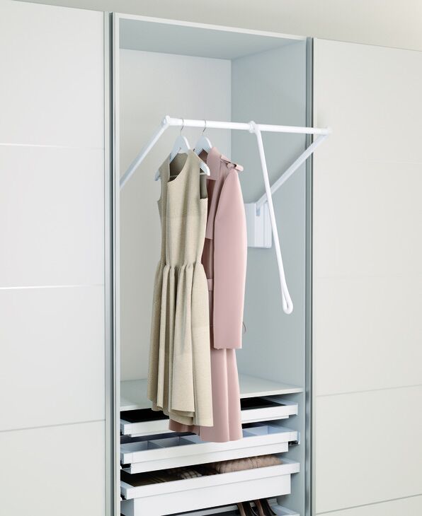 Hafele, DRESS LINE Gardırop asansörü,550-800,10kg,beyaz