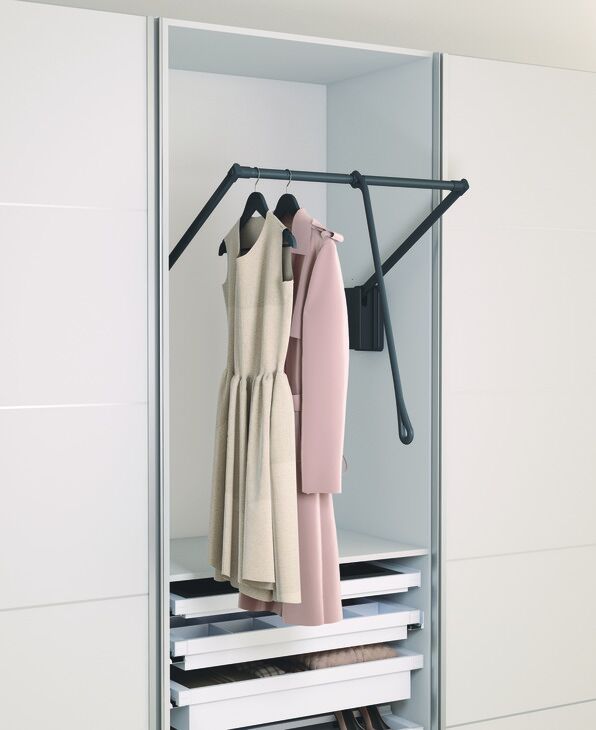 Hafele, DRESS LINE Gardırop asansörü,550-800,10kg,antrasit