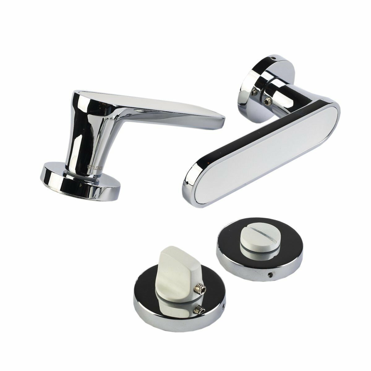 Ventus WC Tipi Krom – Beyaz Metal Kapı Kolu | Kapı Kolu