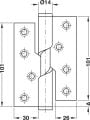 Hafele BH07 Yükselen kapı menteşe .p.çelik .304 mat 101mm sol