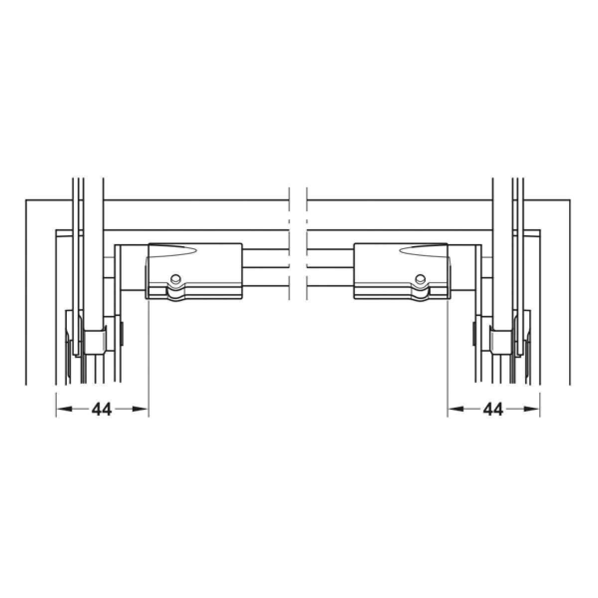 Hafele FREE SWING/UP Enine çubuk gümüş 1674mm